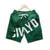 Summer Men's Casual Shorts Koreańskie wysokiej jakości zielone szorty Twill List Haftowane Spodnie sportowe Fi Męskie Ubranie 2023 S1YO#