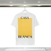 Herren-Designer-T-Shirt, lässige T-Shirts. Pop-trendiges Casablanca-Freizeit-T-Shirt mit Cartoon-Aufdruck, kurze Ärmel, Casablanca-Paar, V475
