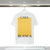 Mens Designer T Shirt Sıradan T-Shirts Pop Modaya Modeli Kazablanka Casual T-Shirt Karikatür Baskı Kazablanka Çift Kısa Kollu Dhlr