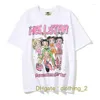 Magliette da uomo 2023ss Pink Hellstar Tee Uomo Donna Studios Paradise Girl T-shirt Bianca manica corta High Street Top V2TM
