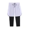 Reißverschlusstasche Männer Shorts 2 in 1 Basketball Sport Männer Jogger Jogginghose Jogging Fitn Schnelltrocknende männliche 3/4 Hosen Schwarz l82d #