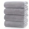 4-delige premium handdoekenset, polyester Coral Veet zeer absorberende handdoeken, effen kleur multifunctioneel gebruik als badfiess, badkamer, douche, sport, reizen, yogahanddoek,