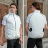 Fi Men's Summer Air Cditiing Fan Cooling Vest USB充電冷却スポーツメンズアウトドアジャケットプラスサイズM-4XL U94Q＃