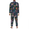 retro Paisley Print Pajamas Male Colorful Floral Warm Sleep Sleepwear Autumn 2 Piece Casual Oversized Pattern Pajamas Set c3QJ#