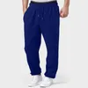 Mense Fleece fodrade Sweatpants Wide Straight Ben Pants Bottom Sweatpants Joggers Pants Löst Fit Sweatpants Bottoms Handing V7KM#