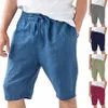 Pantaloni da uomo in lino Cott Five Minute Casual Colore solido Casa Calzino Abbigliamento sportivo per uomo Pantaloni da uomo con tasca profonda Pantaloni da casa da uomo c99O #