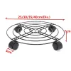 Trays Black 4 Sizes Metal Round Flower Plant Pot Tray 4 Wheels Heavy Planter Flowers Pot Mover Trolley Plate Stand Holder Garden Tools