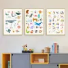 Kalligrafie Oceaan Dier Walvis Digitale Hebreeuws Alfabet Muur Canvas Schilderij Nordic Posters En Prints Muur Foto Baby Kinderkamer Decor