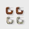 Stud Fashionable Minimalist Square Spotted Stone Wood Grain Earrings All-Match High-End Luxury Charm Jewelry For Women Drop Delivery Otgrd