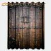 Zasłony rustykalne zasłony okienne drewniane drzwi historyczne vintage zewnętrzny średniowieczna struktura nadruk do salonu wystrój sypialnia czarny brąz