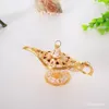 Dekorativa figurer Europeiska imitation Klassiska hantverk Vintage Te Pot Width Magic Lamp Gold Plated Craft Luxury Gift Home Table