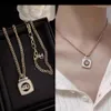 Xiao Xiang Feng new square lock head clavicle diamond necklace