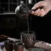 Herbata kubki pinny 235 ml wzór młotka ceramiczny cha hai pozłacany glasia szklanka retro podział