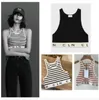 Womens Designers Knit Vest Sweaters T Shirts Designer Striped Letter Sleeveless Tops Knits Fashion Style Ladies Pullover ll