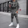 Erkek Trailtsuits Erkek Trailsuit Seti 3D Baskılı Hoodies Suits Jogger Casual Sweashirts Sweashirts 2 Parça Sonbahar Kış Hip Hop Man Giyim T240326