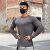 Mens Bodybuilding Compri Sport T-shirt Quick Dry Running Tee Lg Sleeve Top Gym Collants Masculino Fitn Roupas Moletom t2dV #