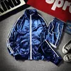 hip Hop Mens Casual Training Tracksuit Streetwear Fi Two Piece Set Stand Collar Zip Bomber Jacket Elastic Waist Sweatpants 617J#