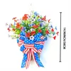 Decorative Flowers Patriotic Day Decoration For Front Door Independence 4th Of July Indoor Outdoor Red White Blue