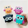 Owl shape wax containers cartoon silicone box 11ml silicon container food grade jars dab dabber tool storage