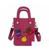 Handbags Children Hole Jelly Girls Letter Fruit Diy Accessories Single Shoder Bag Summer Kids Eva Messenger Beach Bags Z5341 Drop De Dh1Da