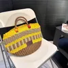 حقيبة حقيبة مصممة شاطئية صيف ملونة منسوج العطلات حقيبة التسوق حقيبة Mommy Bag Bag Bag Bag Bag Bags Straw Totes