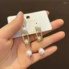 Dangle Earrings Korean 2024 Trendy Colorful AB Simulated Pearl Drop For Women Fashion Jewelry Party Long Pendientes Brincos