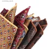 Pañuelos Bandanas Durag para mujer Bolsillo Cuadrado Paisley Pecho Toalla Hanky ​​Boda Hanky Mens Set Manija Diadema Para Mujer Toalla de bolsillo Y240326