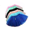 0-12y/ barn flickor kjol tyll kjol färgglada pompom prinsessan dans mini tutu kjol elastisk midja pettiskirt baby kläder a311 240325