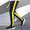 Pantaloni da uomo Pantaloni da jogging da uomo Pantaloni casual Pantaloni sportivi da fitness Pantaloni da pista sportiva Pantaloni da uomo con cerniera e coulisse Pantaloni da palestra neri T240326