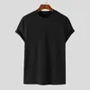 Heren t shirts casual stijlvolle stijl tops Incerun o-neck ontwerp t-shirts modieuze all-match solide korte mouwen camiseta s-5xl 2024