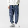 plus Size Men's Cargo Jogger Jeans Hip Hop Streetwear Multiple Pockets Stretched Cott Casual Denim Pants Baggy Trousers 8XL d1ir#