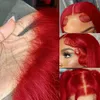 250 densidade 13x4 quente osso vermelho em linha reta peruca dianteira do laço do cabelo humano colorido 13x6 perucas de cabelo humano frontal do laço transparente