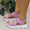 Scarpe eleganti da donna estate 2024 Comfort sandali sportivi casual da donna piattaforma con zeppa da spiaggia romana taglie forti