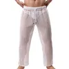 Pantalons pour hommes hommes Sport lâche évider transparent taille élastique doux respirant Gym Traning Jogging pantalons de survêtement pantalons longs