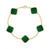 سوار Vanclef Van Clover Bracelets مصمم المجوهرات 4/أربعة مصمم جوهر السوار للنساء Love Charm Bracelet 18K Gold Deluxe Glover Gift