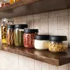 Food Jars Canisters SHIMOYAMA Vacuum Coffee Bean Storage Bottle Airtiht Coffee Can Kitchen Food Sealed Storage Transparent Glass Can ContainerL24326