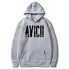 Sweats à capuche pour hommes roman Avicii t-shirt Hip Hop automne et hiver à manches longues mode décontracté blanc homme Streetwear pour homme