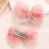 2 pçs doce meninas laço hairpin princesa shinng dot arco de cabelo clipes crianças duckbill clipe moda grampos de cabelo acessórios para o cabelo