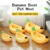 Esteras Hanpanda extraíbles lavables dibujos animados Banana Boat mascota limpia, cálida y suave cama para perros invierno gato durmiendo sofá estera de algodón