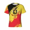 Niestandardowa nazwa Nunber Belgia Flag Flag Kolor Men Men Sports T-shirt Tees dla fanów piłki nożnej E5xk#