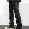 liluo Kundenspezifische hochwertige schwarze graue Laser-Männerhosen Flare gestapelte Jeans Punk-Stil gestapelte Patchwork-Jeanshosen K6Ok #