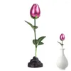Decorative Flowers Desktop Artificial Rose Realistic Metal Free-Standing Flower Figure Room Ornaments Fake In Bright Colors For