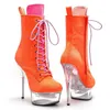 Dance Shoes Women 15CM/6inches PU Upper Plating Platform Sexy High Heels Ankle Boots Pole 15-034