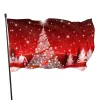 Accessories Red Merry Christmas Elk Flag with Metal Grommets New Year Holiday Flag Xmas Party Garden Yard House Decoration Indoor Outdoor