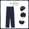 new Style Hot Sale Cott Plaid Pajama Pants For Adluts Home Furnishing Bottoms Elastic waist Trousers Pajama Men Sleep Bottom h2i3#