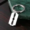 Keychains Stainless Steel Keychain Men's Blade Silver Color Fashion For Car Keys Pendant Women Man Jewelry Friends Gifts