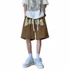 Summer Y2K Streetwear Letter Drukuj szorty dla mężczyzn Hip Hop Sports Gym Short Pants 2023 American Casual Burggy Bermudas Masculina D4EG#