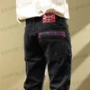 Mäns jeans 2023 Spring och Autumn New Fashion Trend broderade hål Elastiska små ben Mens Mens Comfort Comfort High Quality Jeans 28-34 T240326