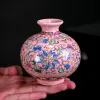 Vasos Arte em porcelana azul e branca, esmalte chinês, vasos de cerâmica, pequenas flores, artesanato de escritório, decorações criativas e simples