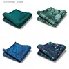 Näsdukar Paisley Hanky ​​Flower Pocket Square är lämplig för mäns kostymer Bröllopsfester Fashionabla Business Handtag Navy Blue Pockets Hanky ​​Red Square Y2403